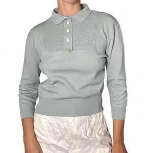 Women's Blue and Green Vintage '50s Jumper